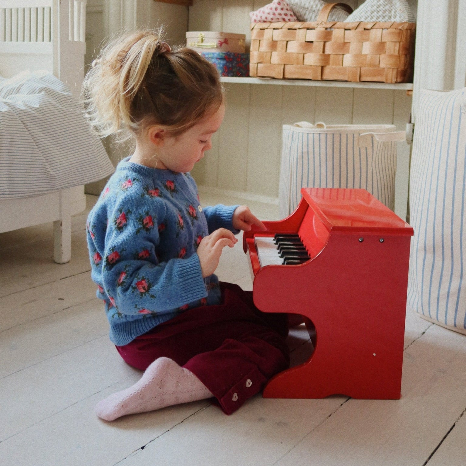 Red Wooden Glossy Toy Piano